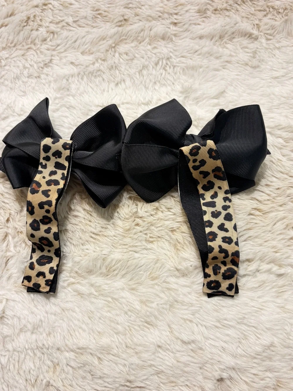 Leopard Black boot Bows magnetic